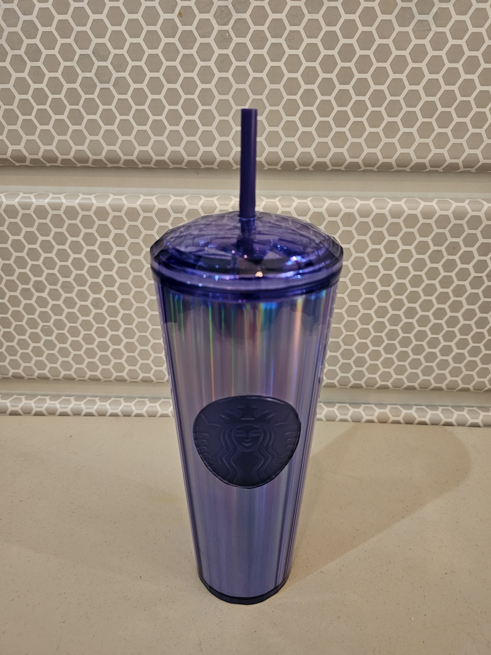 Starbucks Purple Dome Tumbler with bent Straw
